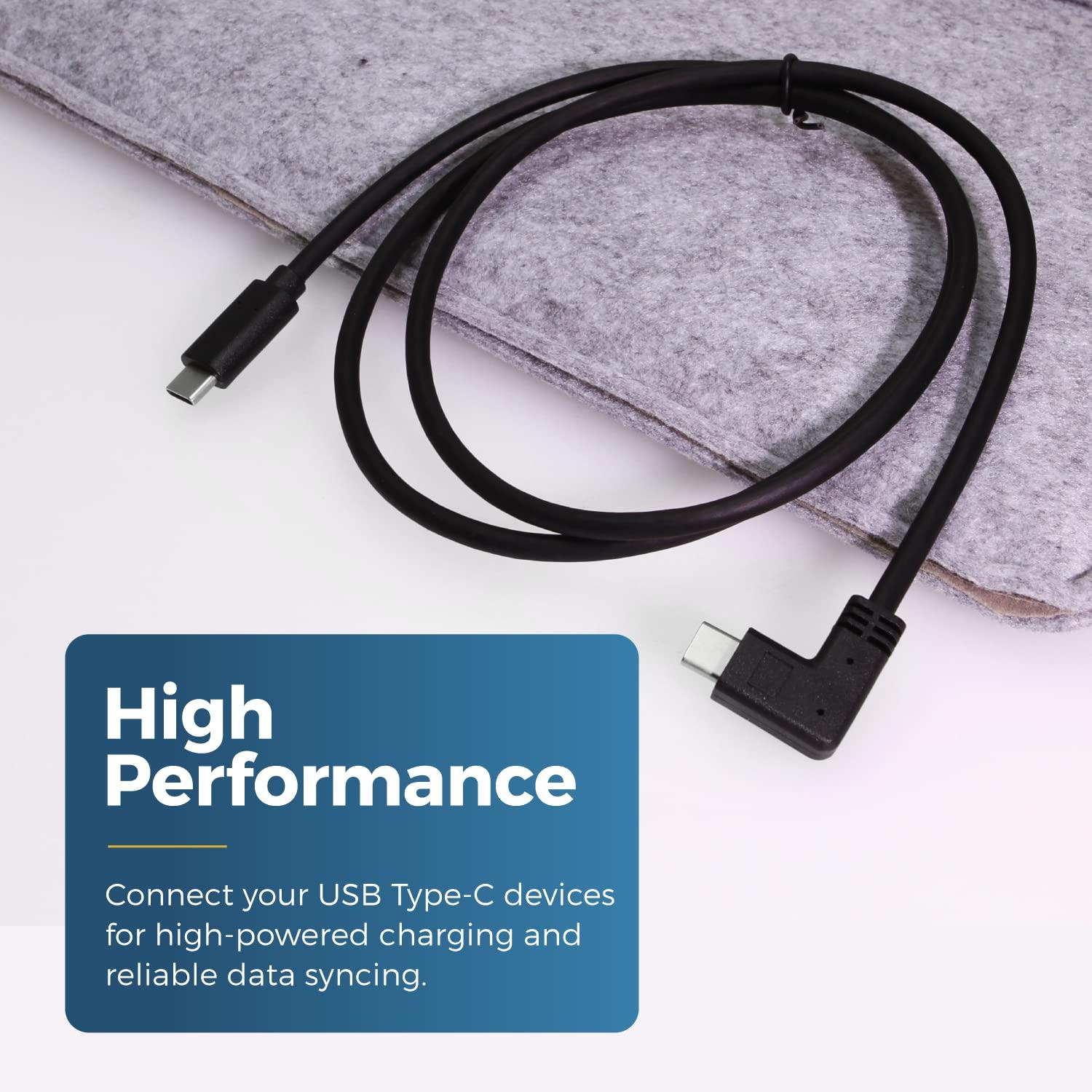 imageCoolgear 3ft USB 32 Gen 2 Right Angle TypeC Cable 5A 100W Quick Charge Cord Compatible with iPhone 15 Pro Max iPhone 14 Samsung Galaxy S10 S9 S8 Plus Note A11 A20 A51 LG G6 G7 V30 V35