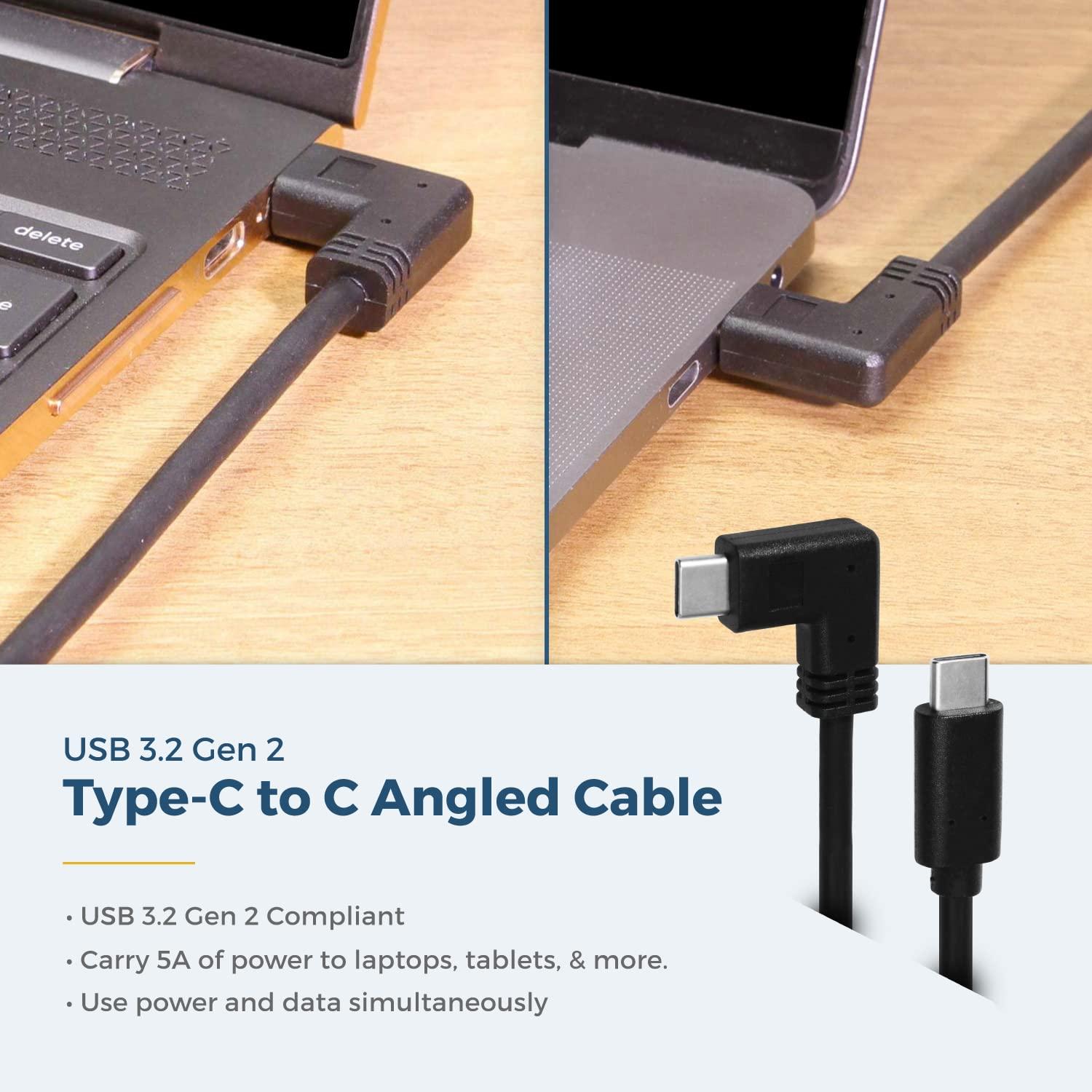 imageCoolgear 3ft USB 32 Gen 2 Right Angle TypeC Cable 5A 100W Quick Charge Cord Compatible with iPhone 15 Pro Max iPhone 14 Samsung Galaxy S10 S9 S8 Plus Note A11 A20 A51 LG G6 G7 V30 V35