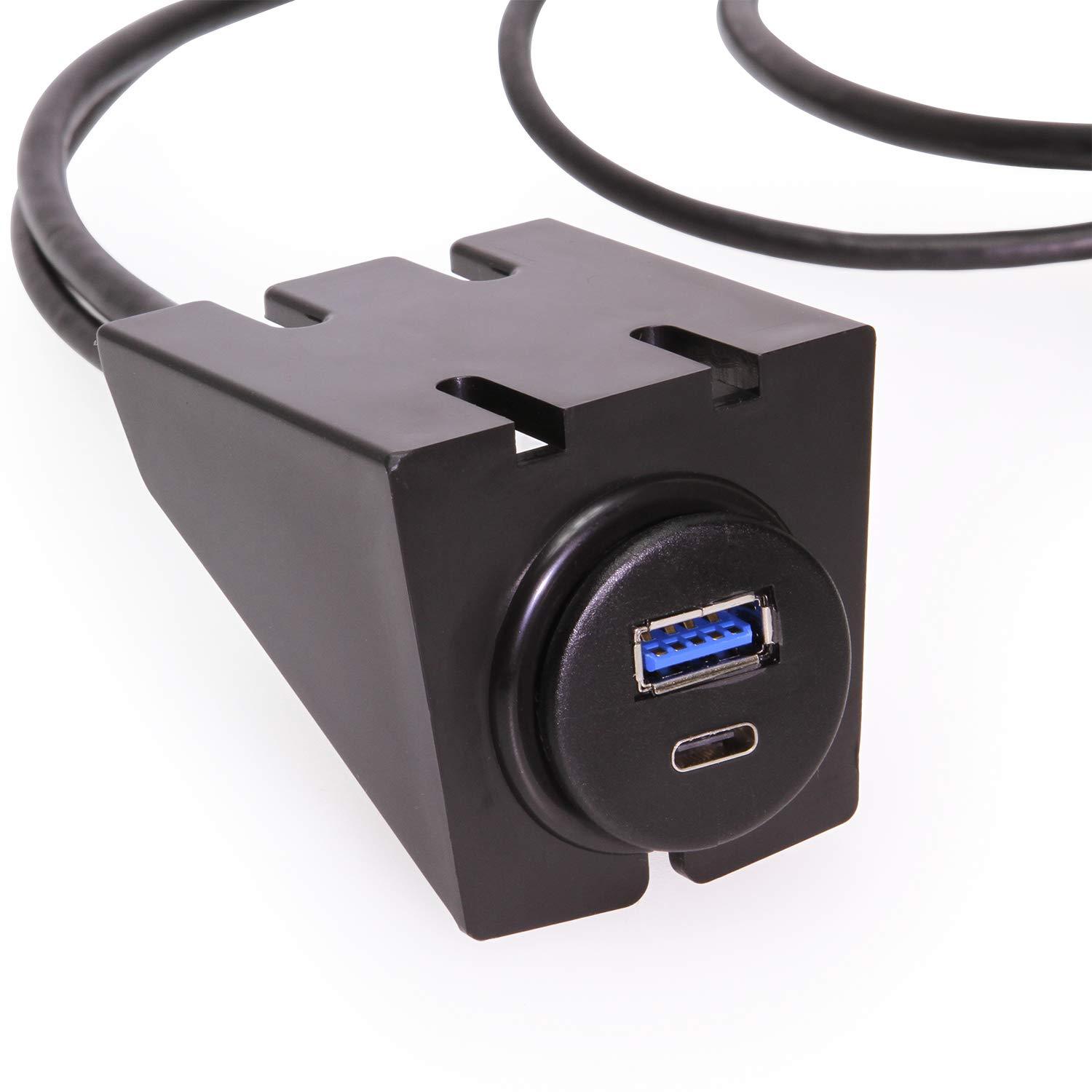 imageCoolgear 3ft USBC to USBA Extension Cable  Panel Mount for Secure Installation Fast 5Gbps Data Transfer ampamp Charging Support1 x Type A  1 x Type C