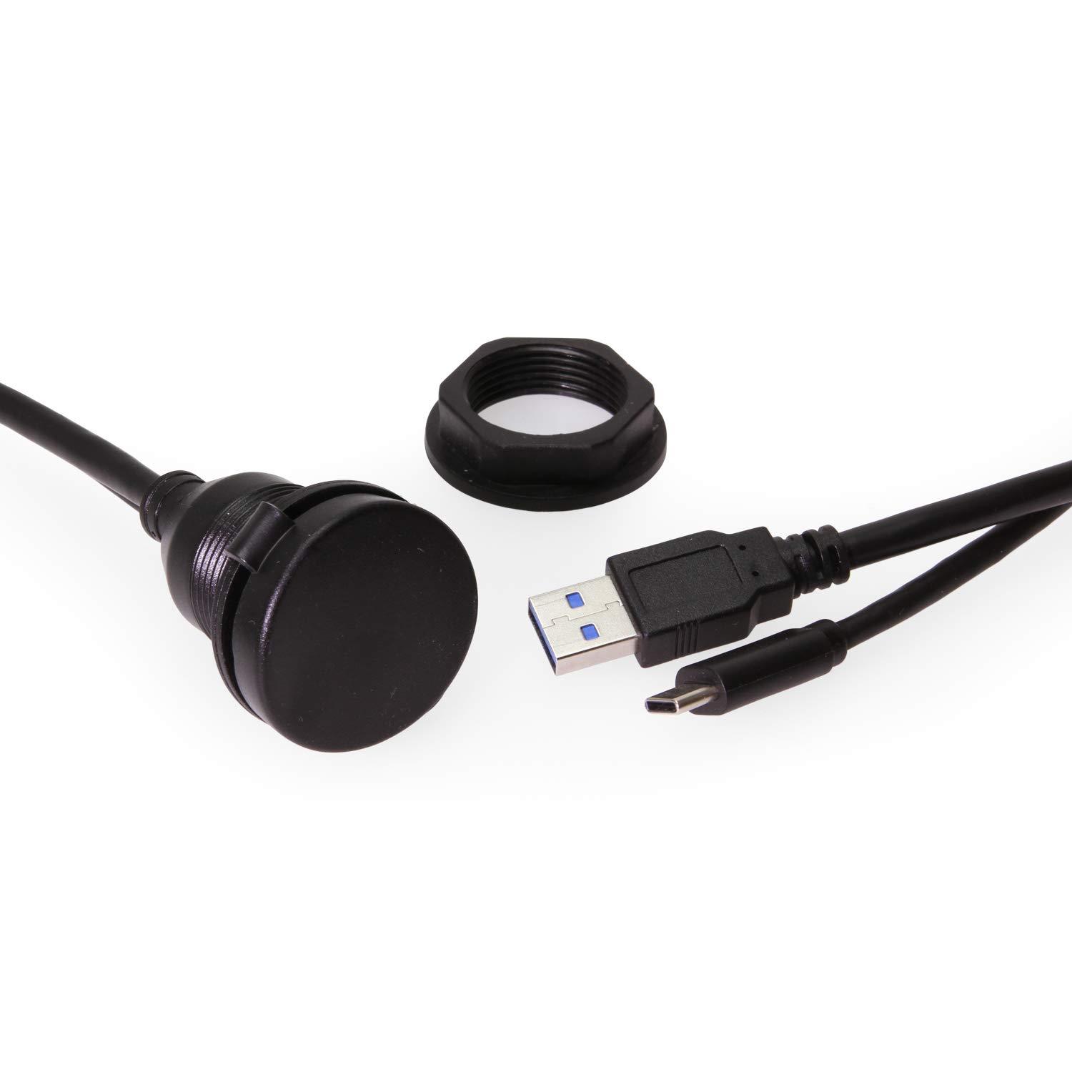 imageCoolgear 3ft USBC to USBA Extension Cable  Panel Mount for Secure Installation Fast 5Gbps Data Transfer ampamp Charging Support1 x Type A  1 x Type C