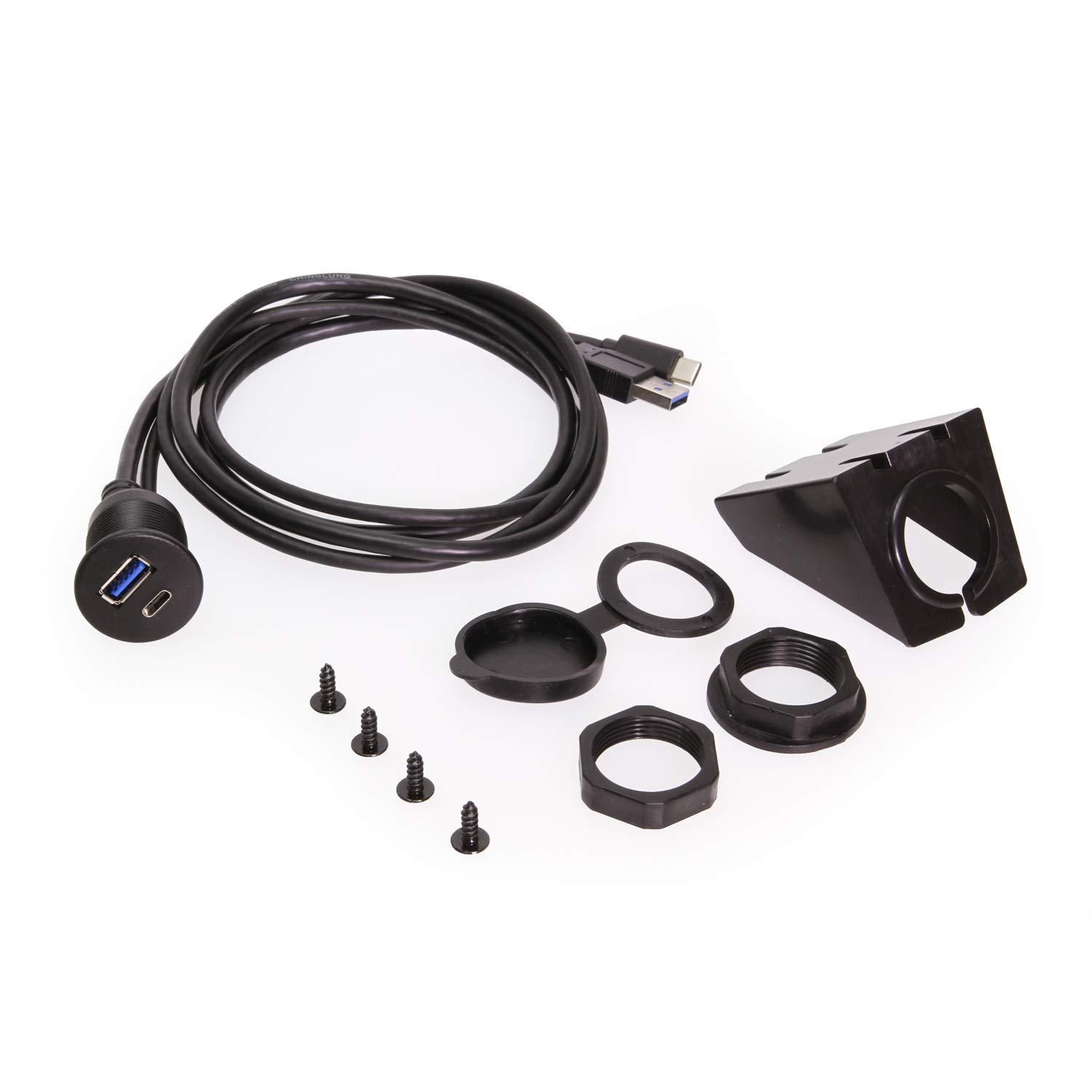 imageCoolgear 3ft USBC to USBA Extension Cable  Panel Mount for Secure Installation Fast 5Gbps Data Transfer ampamp Charging Support1 x Type A  1 x Type C