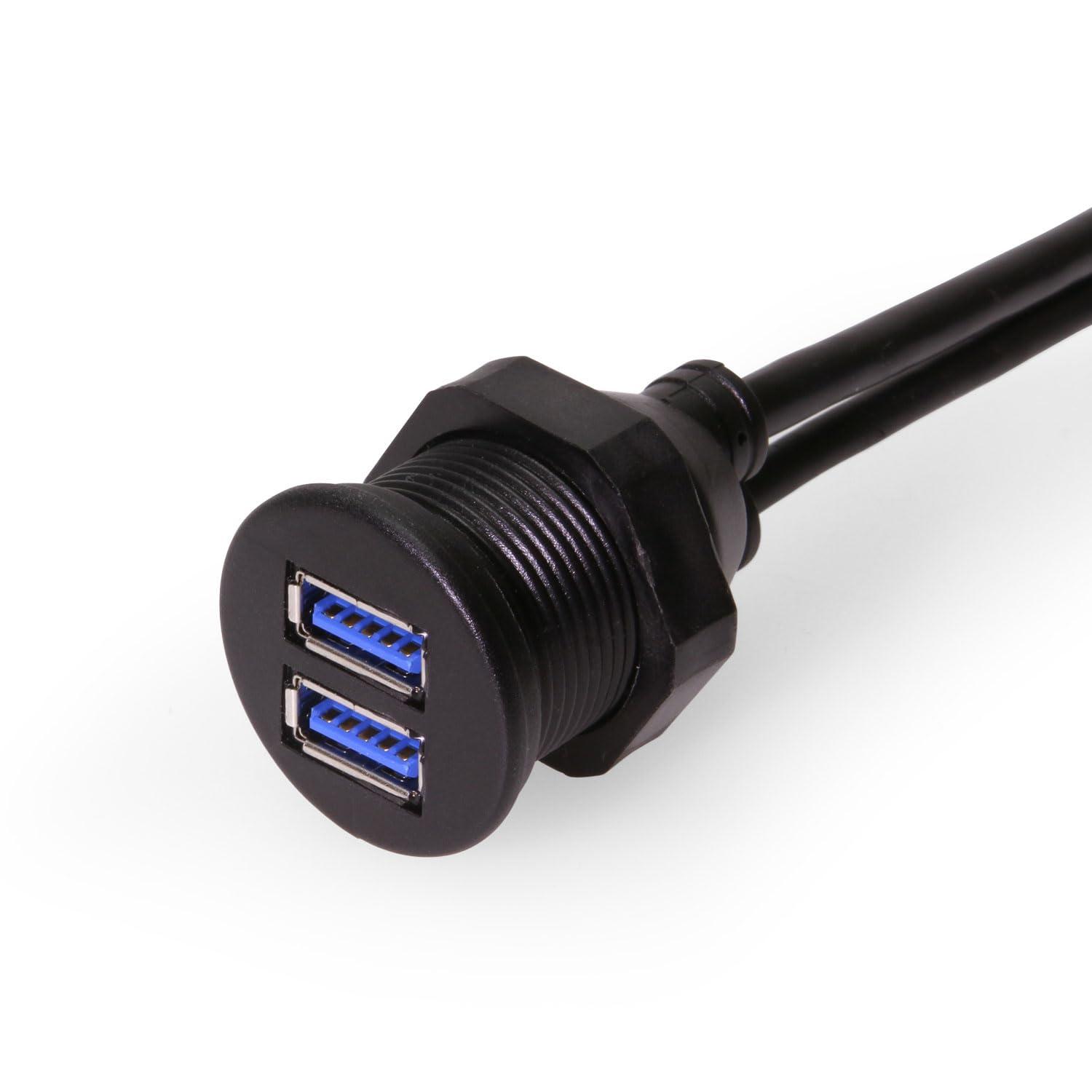 imageCoolgear 3ft USBC to USBA Extension Cable  Panel Mount for Secure Installation Fast 5Gbps Data Transfer ampamp Charging Support2 x Type A