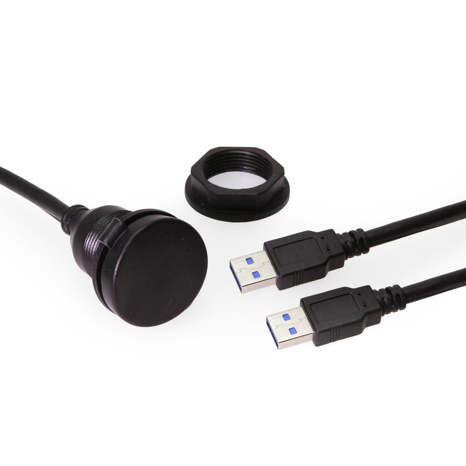 imageCoolgear 3ft USBC to USBA Extension Cable  Panel Mount for Secure Installation Fast 5Gbps Data Transfer ampamp Charging Support2 x Type A