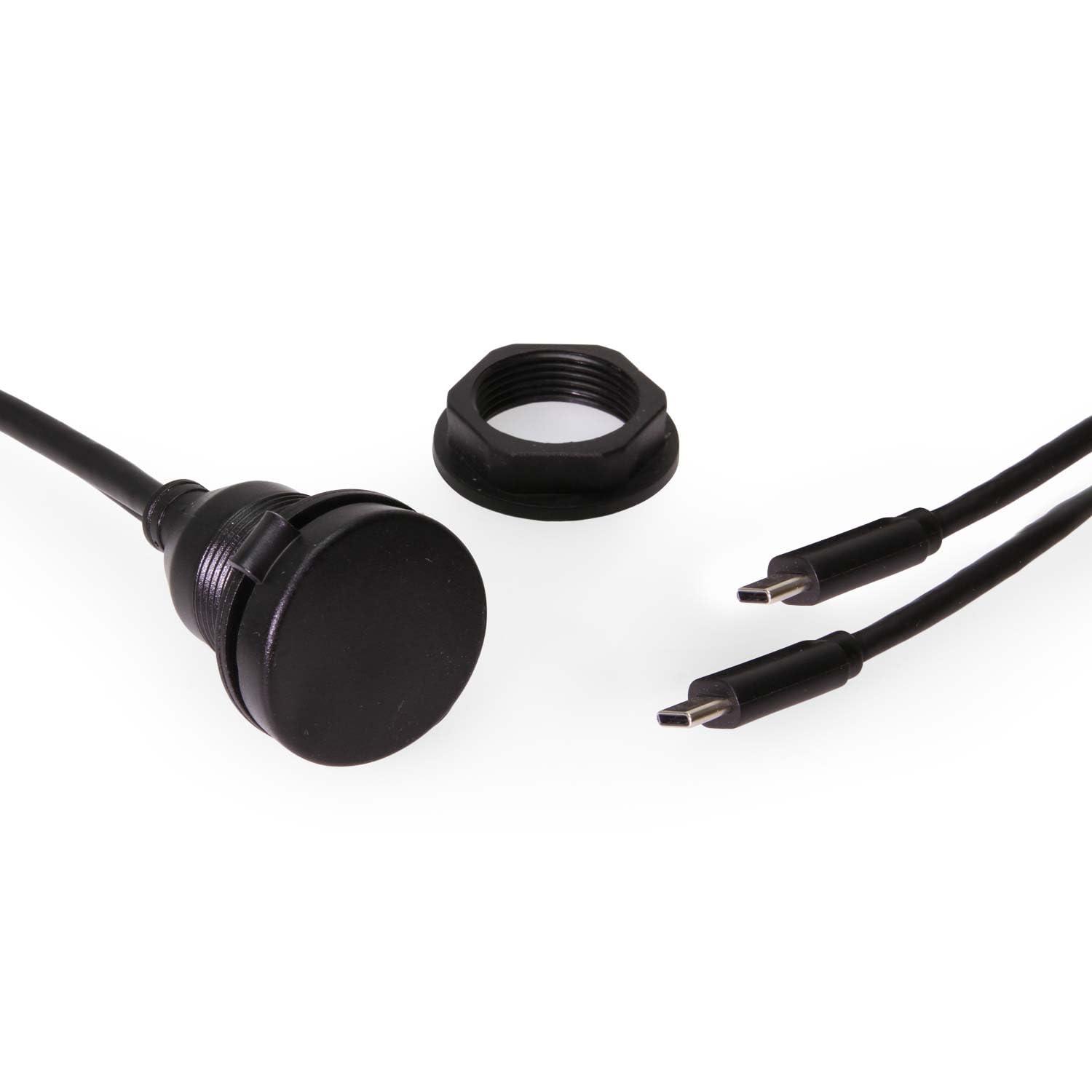 imageCoolgear 3ft USBC to USBA Extension Cable  Panel Mount for Secure Installation Fast 5Gbps Data Transfer ampamp Charging Support2 x Type C