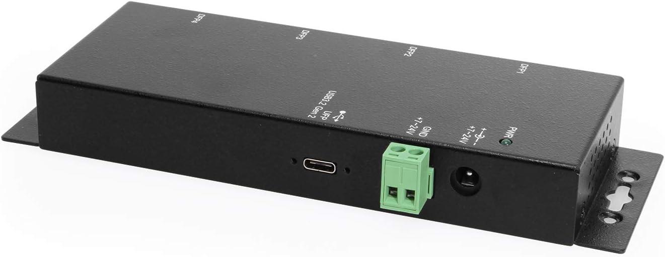 imageCoolgear 4 Port USB 32 Gen 2 TypeC Hub wESD Surge Protection 10Gbps Speed LED Indicators Wide Range Power Input Screw Lock Compatible for Secure Connections