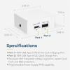 imageChargeIT 75W Dual USB Desktop Charger  USBA ampamp USBC PD Charger wPPS for Offices Labs and More