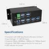 imageCoolgear 12 Port Industrial USB Hub wMulti TT Surge Protection 5Gbps Speed Surface or DIN Rail Mount Ready for Labs Factories Workstations Automation