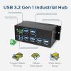 imageCoolgear 12 Port Industrial USB Hub wMulti TT Surge Protection 5Gbps Speed Surface or DIN Rail Mount Ready for Labs Factories Workstations Automation