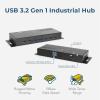 imageCoolgear 7Port USB 30 Industrial Metal Hub with Surge Protection 36watt AC Adapter included