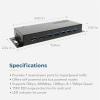 imageCoolgear 7Port USB 30 Industrial Metal Hub with Surge Protection 36watt AC Adapter included