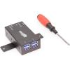 imageCoolgear Compact 4Port USB 32 Gen 1 Micro Hub for Industrial Use 5Gbps Data Variable Voltage Input and Surge Protection