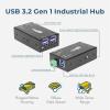 imageCoolgear Compact 4Port USB 32 Gen 1 Micro Hub for Industrial Use 5Gbps Data Variable Voltage Input and Surge Protection