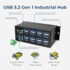 imageCoolgear Industrial 16 Port USB 32 Hub with 5Gbps Speed Surge Protection ampamp Mounting Options