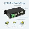 imageCoolgear Industrial 4Port Powered USB 20 Hub with Port Status LEDs Metal Housing 724 VDC Input Wall and DINRail Mountable PC ampamp Mac Compatible
