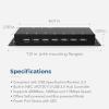 imageCoolgear Slim 7 Port USB 20 Hub wPower Adapter  480Mbps Data LEDs Surface and Wall Mount