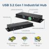 imageCoolgear USB 32 Gen 1 4Port Industrial Hub Metal Case with Screw Lock Cable Option