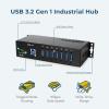 imageIndustrial 7Port USB 32 Hub with ScrewLocking Ports 5Gbps Speeds and Surge Protection