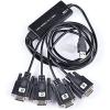 imageUSB 20 to 4 Ports Serial RS232 COM DB9 Male Adapter Cable FT232 USB4x RS232