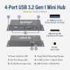 imageUSBGear Compact 4Port USB 32 Gen 1 Mini HighPower Hub wPower Adapter Port Status LEDs 5 Gbps Data Surface Mountable