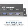 imageUSBGear Compact 4Port USB 32 Gen 1 Mini HighPower Hub wPower Adapter Port Status LEDs 5 Gbps Data Surface Mountable