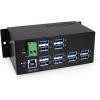 imageCoolgear 12 Port Industrial USB Hub wMulti TT Surge Protection 5Gbps Speed Surface or DIN Rail Mount Ready for Labs Factories Workstations Automation