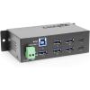 imageCoolgear 7 Port USBC ampamp USBA Hub with Rugged Metal Housing DIN Rail Mount Wide DC Power Input Surge Protection Industrial Grade