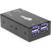 imageCoolgear Compact 4Port USB 32 Gen 1 Micro Hub for Industrial Use 5Gbps Data Variable Voltage Input and Surge Protection