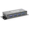 imageUSBGear Compact 4Port USB 32 Gen 1 Mini HighPower Hub wPower Adapter Port Status LEDs 5 Gbps Data Surface Mountable