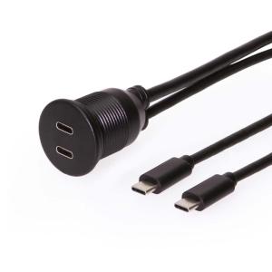 imageCoolgear 3ft USBC to USBA Extension Cable  Panel Mount for Secure Installation Fast 5Gbps Data Transfer ampamp Charging Support2 x Type C