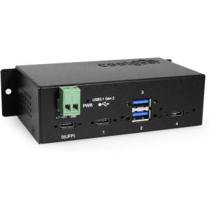 imageCoolgear 4 Port Industrial USB 32 Gen 2 TypeC Hub wScrewLocking Ports ampamp Status LEDs