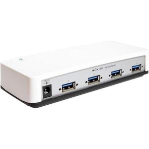 imageCoolgear 4 Port USB 32 Gen 1 Hub 5Gbps Speeds 15KV ESD Surge Protection Screw Locking Ports Power Adapter Included