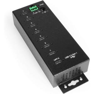 imageCoolgear 7Port USBC 5Gbps Hub Industrial Metal Housing 15kV ESD Protection 32 Gen 1 Specs DIN Rail and Wall Mountable 748 V DC Input