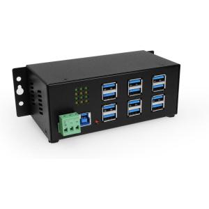 imageCoolgear Industrial 12Port USB 32 Gen 1 Hub with Status LEDs  Rugged Metal Chassis  5Gbps Data  Wall ampamp DINRail Mounting