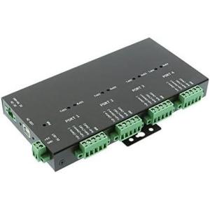 imageCoolgear Industrial 4 Port USB 20 to Serial RS232422485 Adapter wTerminal Block LED Indicators Includes Power Supply