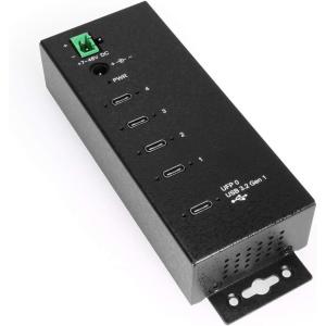 imageCoolgear Industrial 4Port USBC 32 Gen 1 Hub 15kV ESD Protection 5 Gbps Speeds Rugged Metal Housing DIN Rail and Wall Mountable