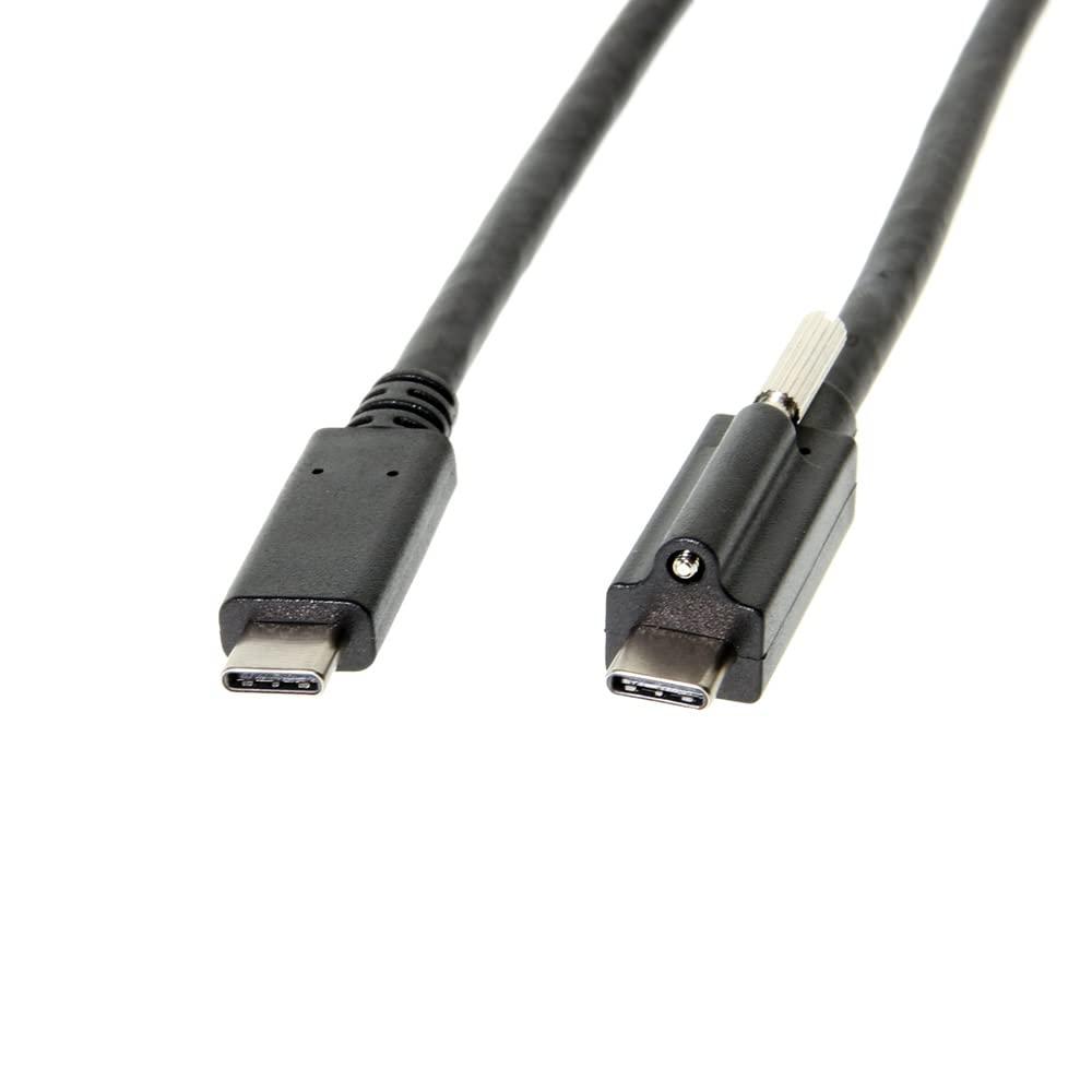 imageCoolgear 20in USB Single Screw Lock TypeC to C Male Cable 10GB Data 5A Power
