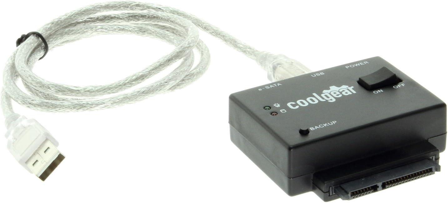 imageCoolgear USB 20 and eSATA Adapter for SATA I and SATA II Hard Drives
