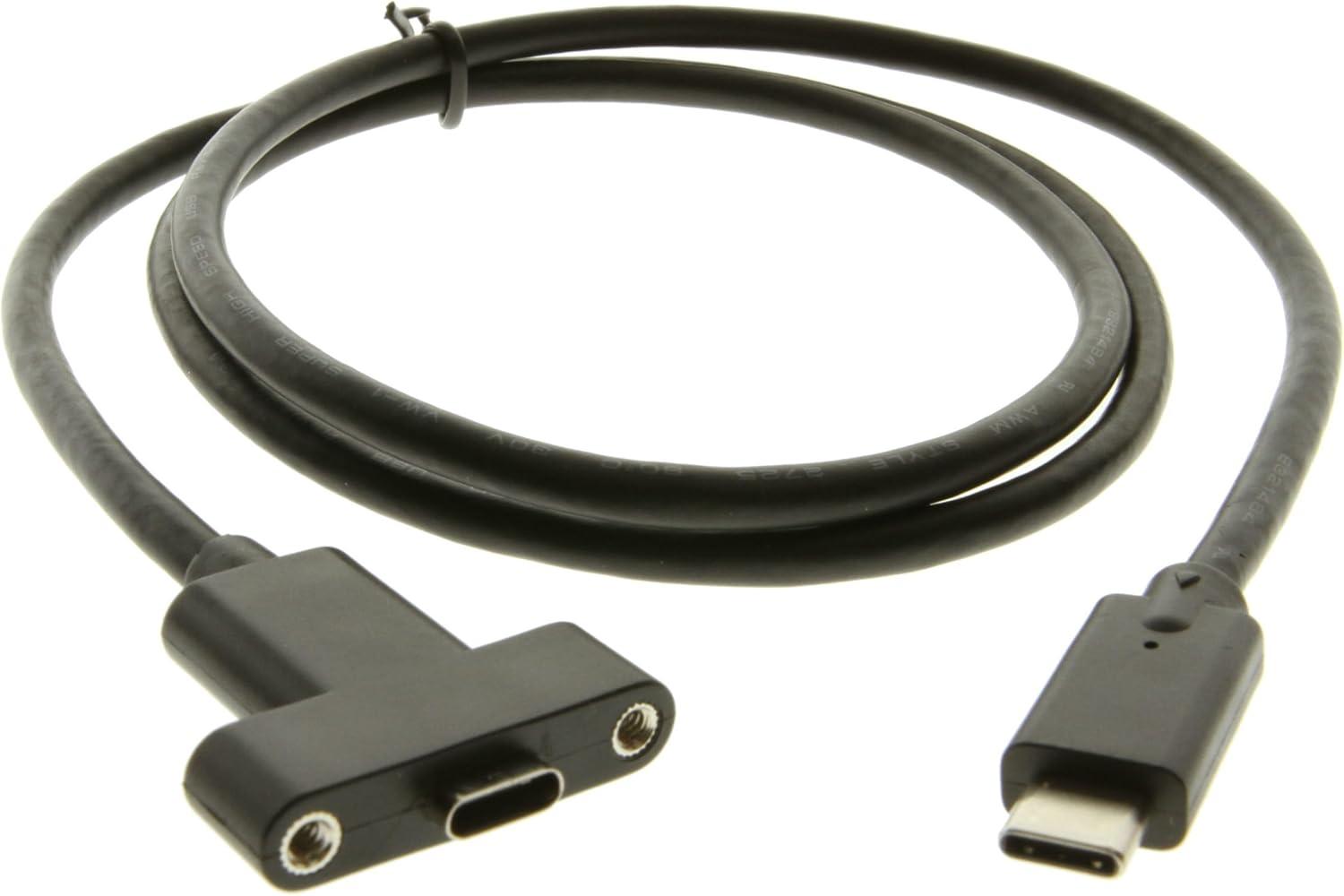 imageCoolgear USB 32 Gen 2 TypeC Male to Female Panel Mount Cable 36 inch