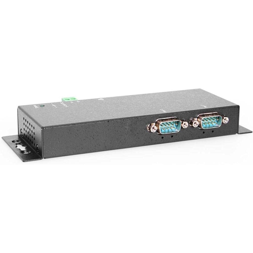 imageCoolgear 2Port Serial to Ethernet Adapter with PoE Supports RS232 RS422 RS485 Protocols and Advanced Networking