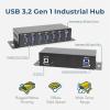 imageCoolgear 7 Port USB Hub wPower Adapter  5Gbps Data ESD Protection SelfPowered with DC Input Mountable Metal Housing