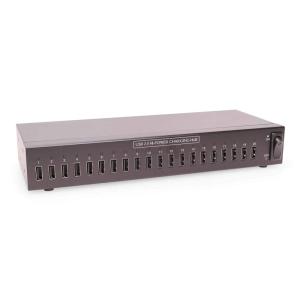 imageCoolgear 20 Port USB 20 Industrial High Power 24A Charging Hub wSurge Protection Port Status LEDs TAA Compliant