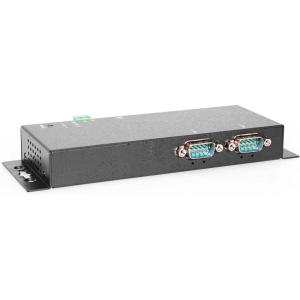 imageCoolgear 2Port Serial to Ethernet Adapter with PoE Supports RS232 RS422 RS485 Protocols and Advanced Networking