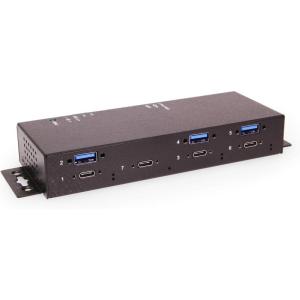 imageCoolgear 7 Port USBC Hub with Surge Protection 5Gbps Speed ampamp 24A Charging