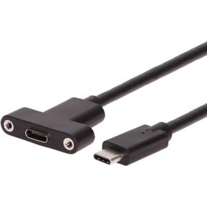 imageCoolgear USB 32 Gen 2 TypeC Male to Female Panel Mount Cable 20 inch