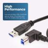 imageCoolgear 12 Inch 031m USB 30 A to Left Angle B Male Cable Black 2824AWG