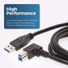 imageCoolgear 72 Inch 183m USB 30 A to Left Angle B Male Cable Black 2824AWG