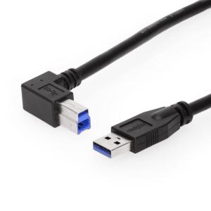imageCoolgear 36 Inch 092m USB 30 A to Left Angle B Male Cable Black 2824AWG