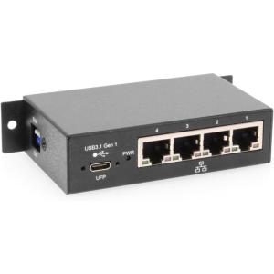 image4Port Gigabit Ethernet to USBC Adapter  Energy Efficient Mountable and Industrial Grade with Independent Port Control