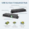 imageCoolgear Industrial 4 Port USB 32 Gen 1 TypeC Power Delivery Hub wSurge Protection Variable Voltage Input ampamp Surface Mountable