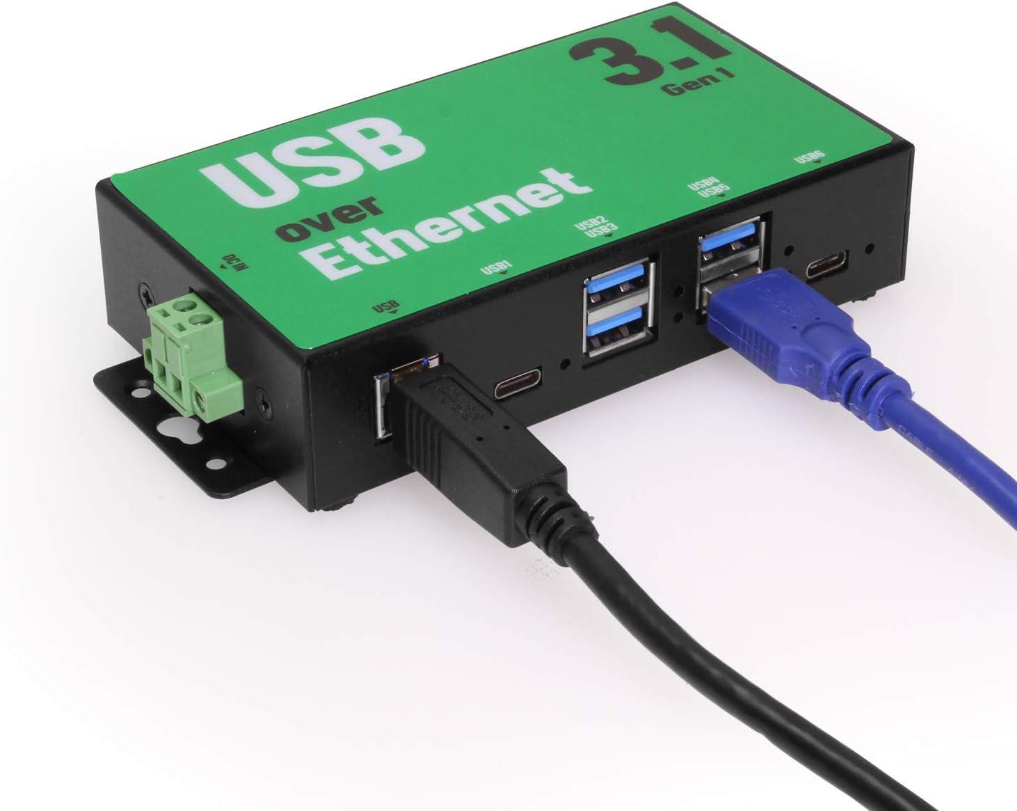 imageCoolgear 6 Port USB 32 Gen 1 Over IP Network Device Sharing TypeC Hub wPort Status LEDs